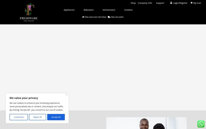 Skærmbillede af freshware.co.za