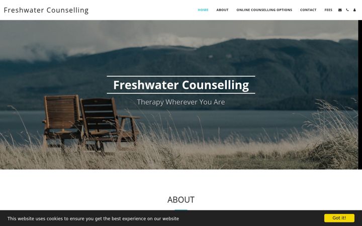 Screenshot of freshwatercounselling.co.uk