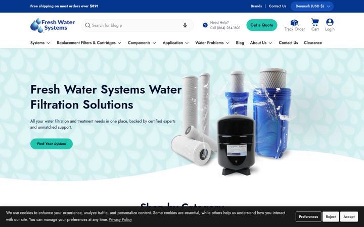 Screenshot of freshwatersystems.com