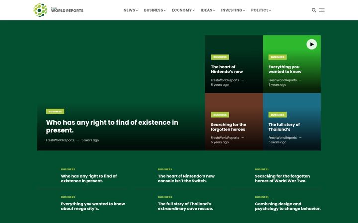 Screenshot of freshworldreports.com