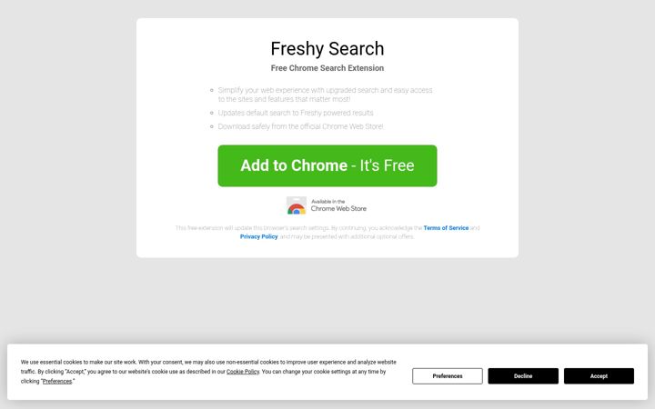 Screenshot of freshysearch.com