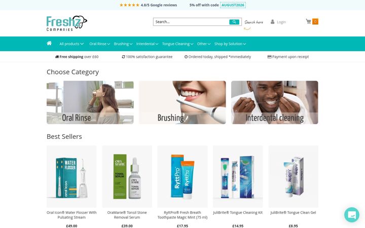 Screenshot ta' freshz.co.uk