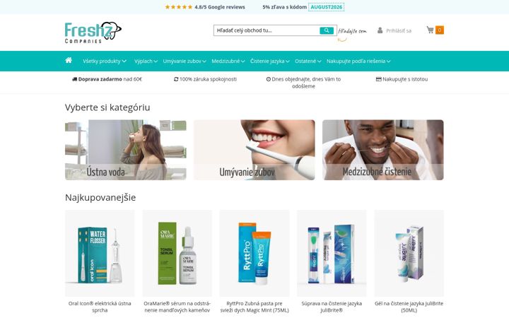 Snímek obrazovky freshz.sk