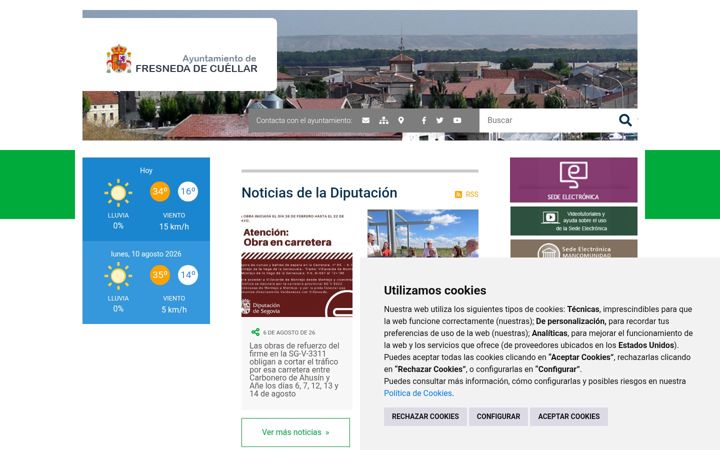 Screenshot stránky fresnedadecuellar.es