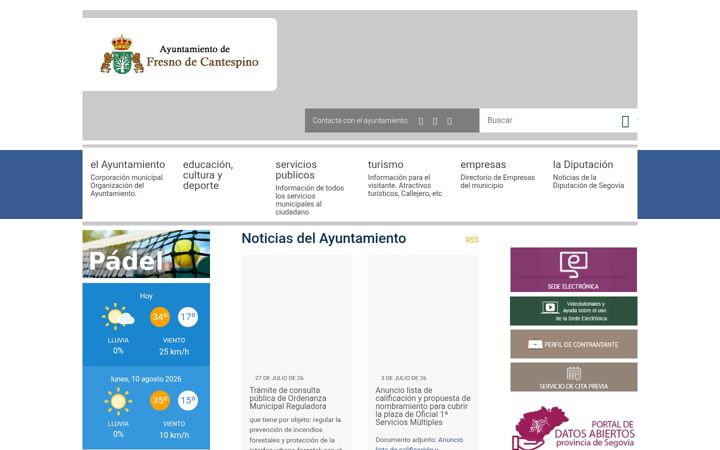 Screenshot stránky fresnodecantespino.es