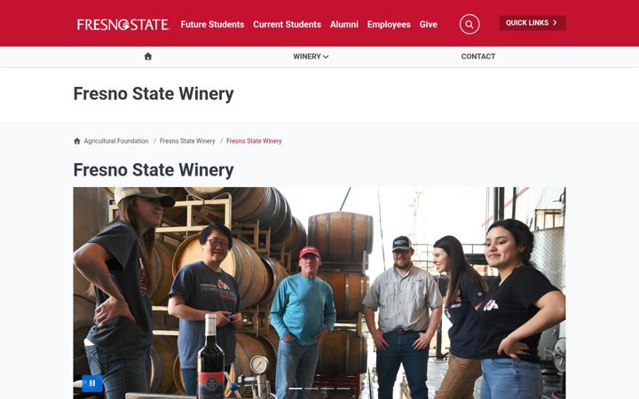 Screenshot of fresnostatewinery.com