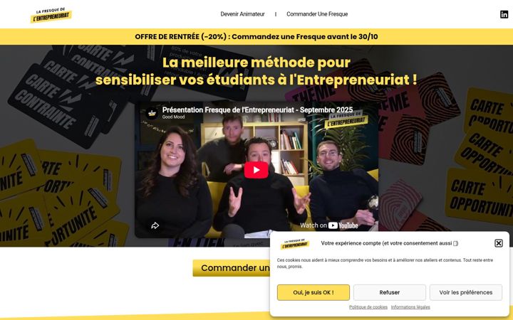 Screenshot of fresquedelentrepreneuriat.fr