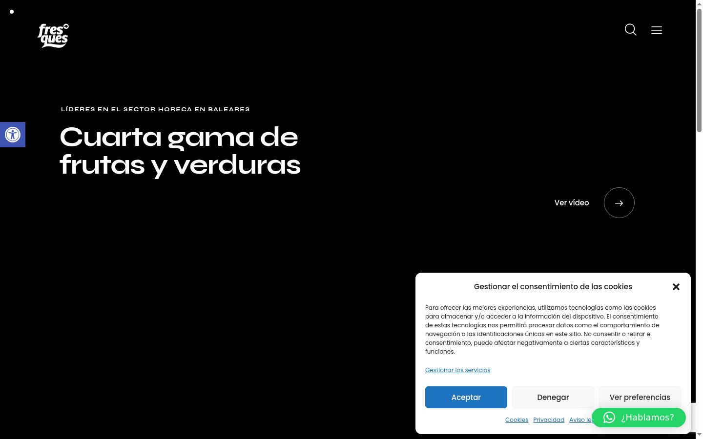 Capture d'écran de la bannière de consentement affichée avant toute interaction