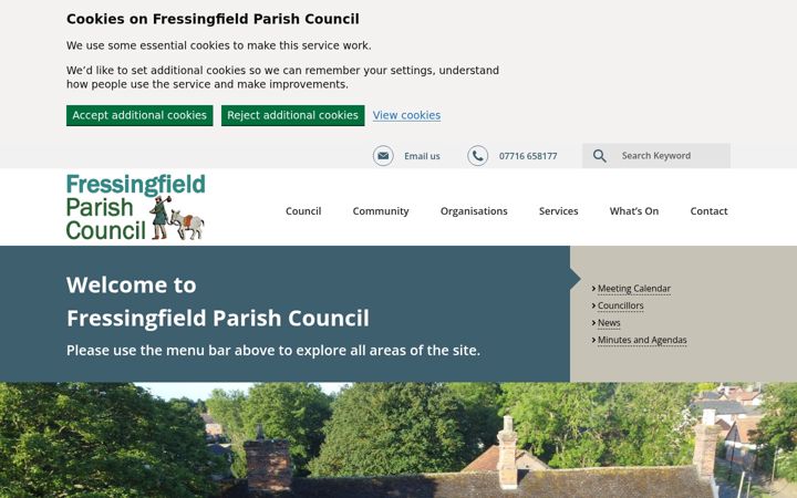 Screenshot ta' fressingfield-pc.gov.uk