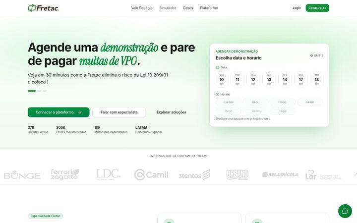 Captura de ecrã de fretac.com.br