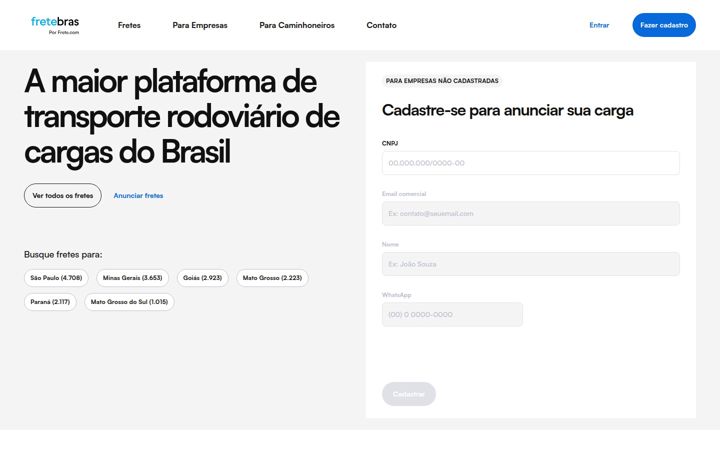 Zrzut ekranu fretebras.com.br