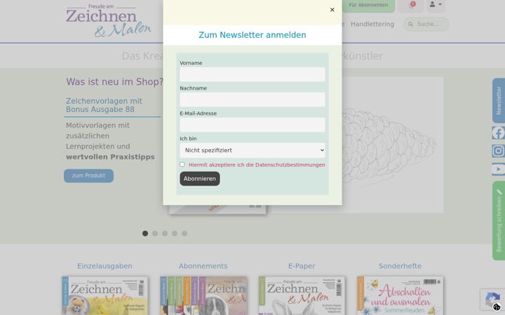 Posnetek zaslona freudeamzeichnen.de