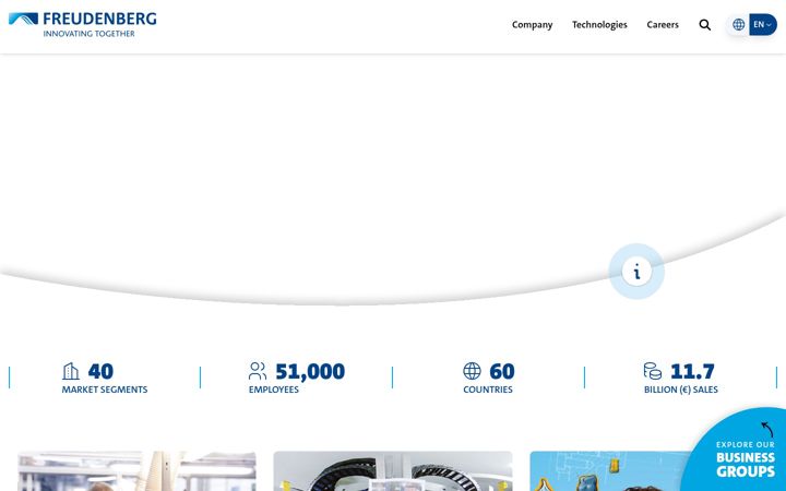 Screenshot of freudenberg.com