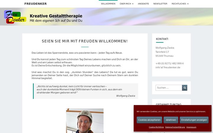 Posnetek zaslona freudenker.de