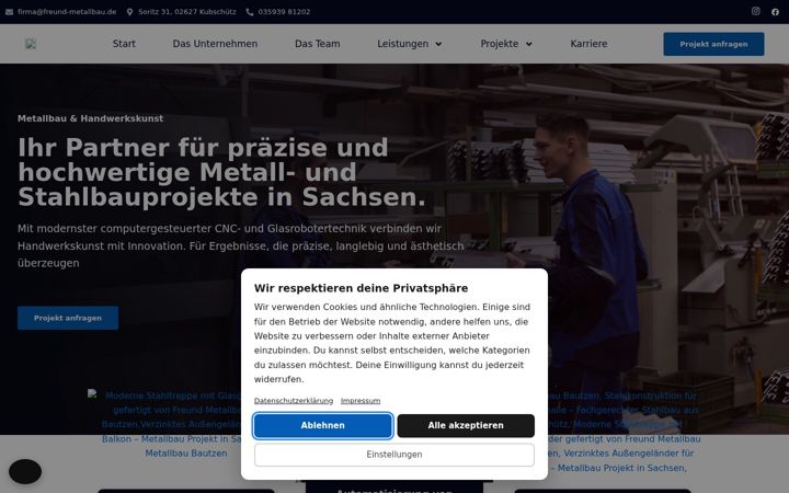 Screenshot of freund-metallbau.de