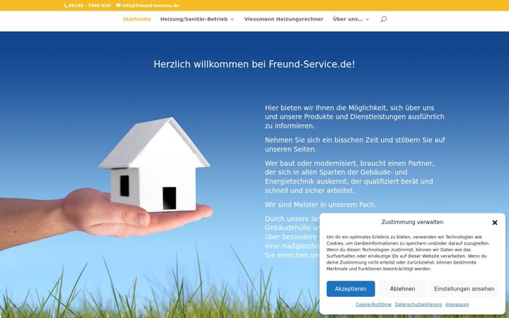 Captură de ecran a freund-service.de
