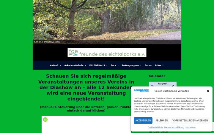 Skærmbillede af freunde-des-eichtalparks.de