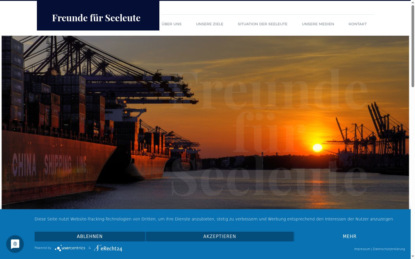 Screenshot del banner di consenso mostrato prima di qualsiasi interazione