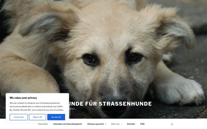 Skærmbillede af freunde-fuer-strassenhunde.de