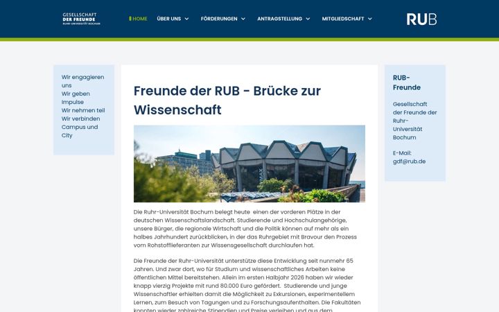 Screenshot of freunde-rub.de
