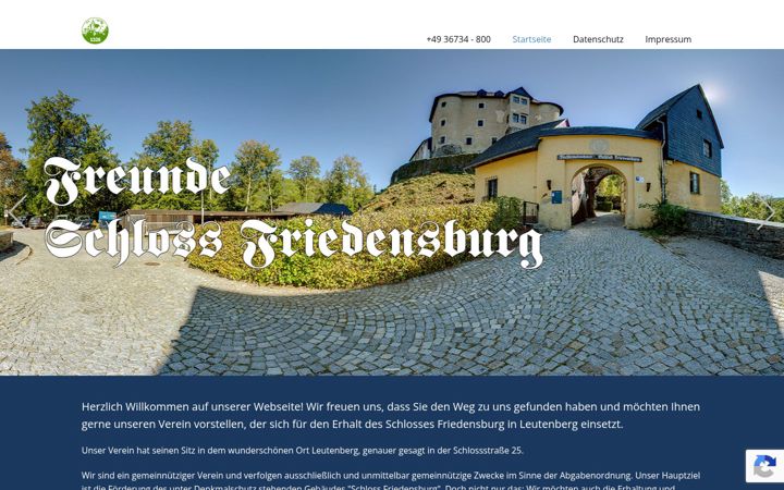 Screenshot of freunde-schloss-friedensburg.de
