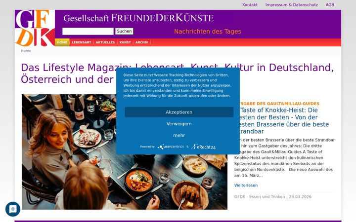 Screenshot of freundederkuenste.de