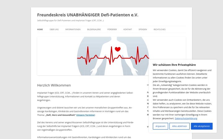 Screenshot of freundeskreis-defi-shg.de
