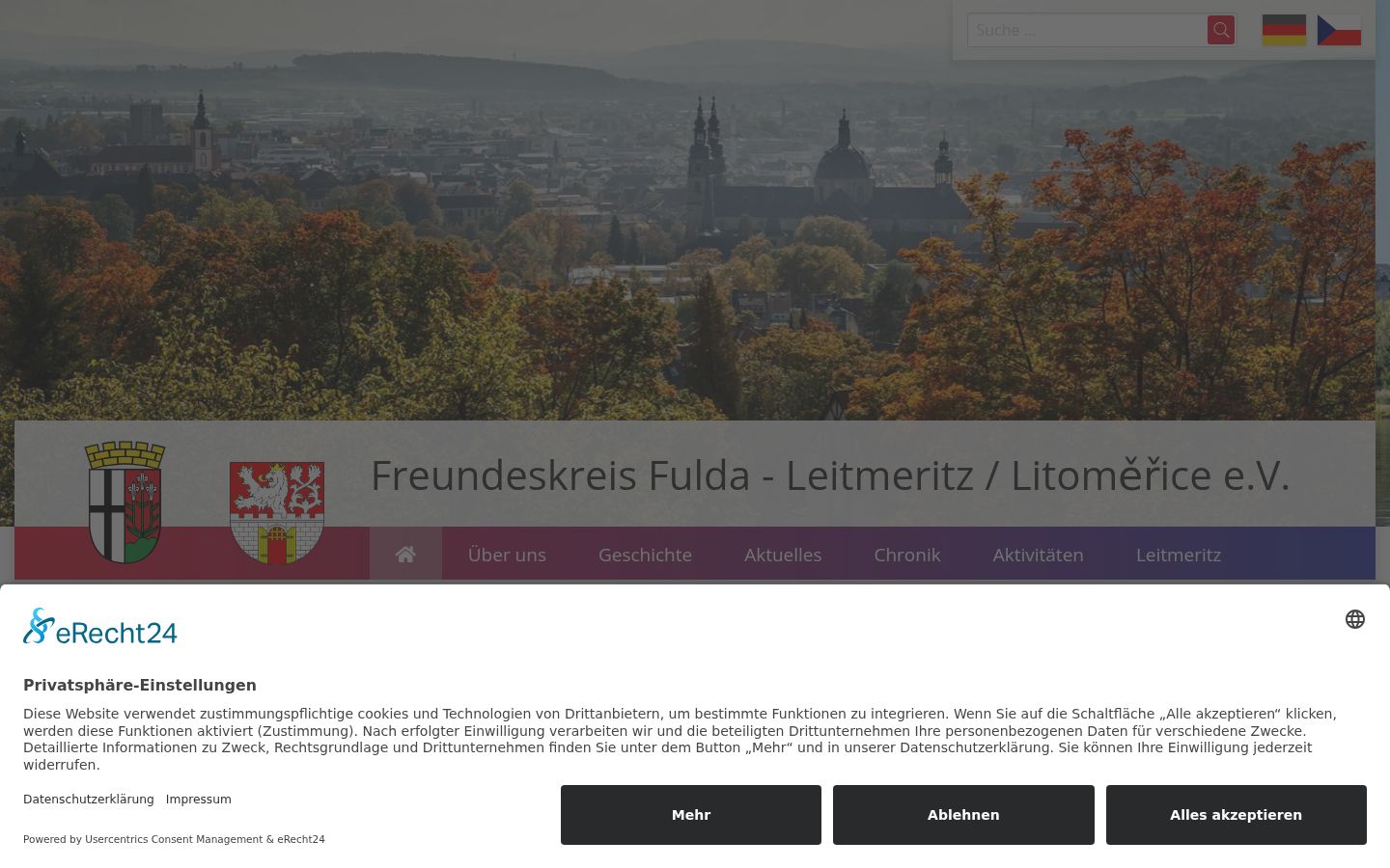 Screenshot of the consent banner shown before any interaction