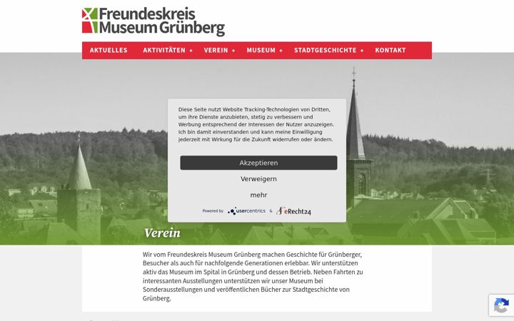 Screenshot of freundeskreis-museum-gruenberg.de