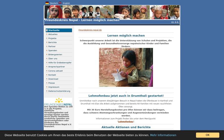 Screenshot of freundeskreis-nepal.de