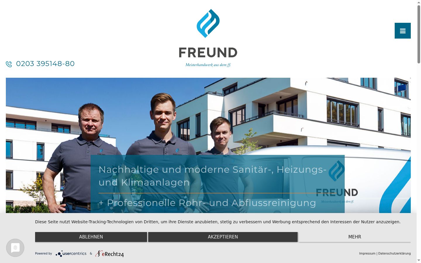 Screenshot of the consent banner shown before any interaction