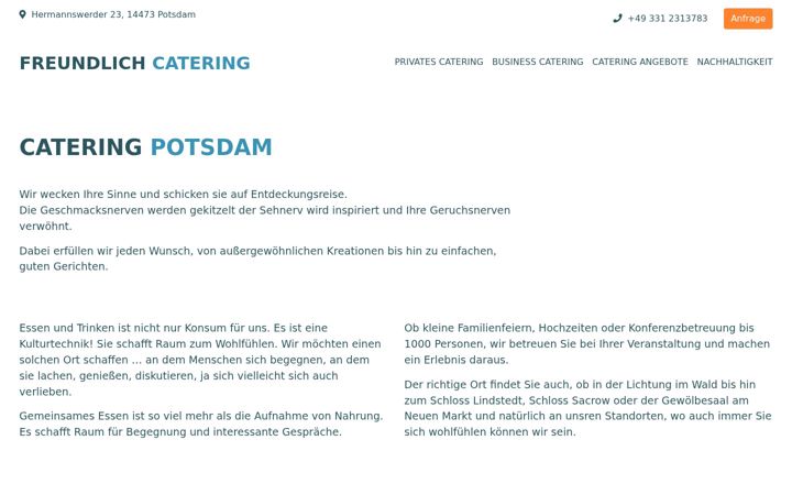 Screenshot of freundlich-catering.de