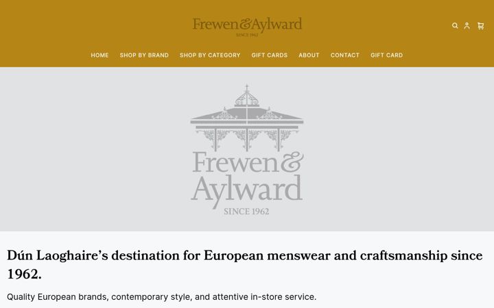 Ekraanipilt saidist frewenmenswear.ie