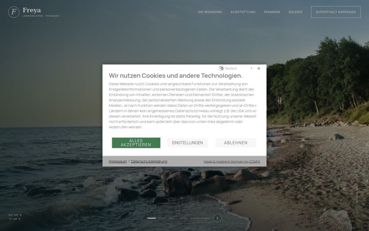 Screenshot of freya-fehmarn.de