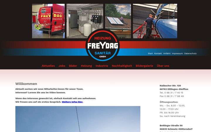 Screenshot of freydag-heizung-sanitaer.de