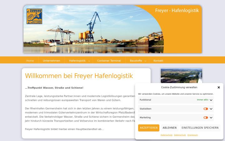 Posnetek zaslona freyer-hafenlogistik.de