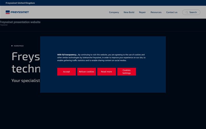 Screenshot of freyssinet.co.uk