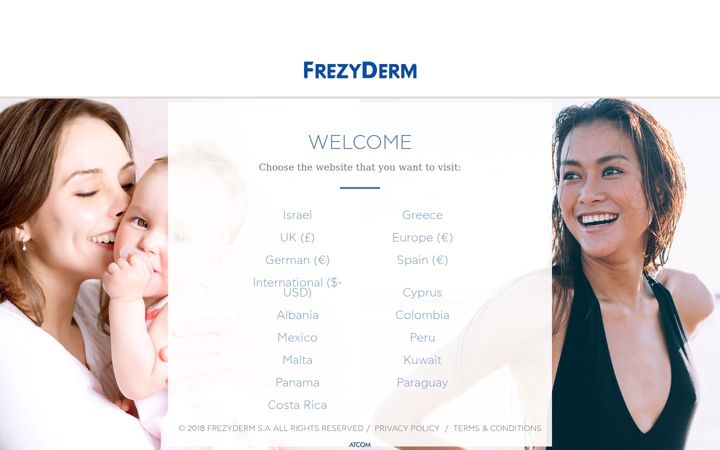 Screenshot of frezyderm.co.uk