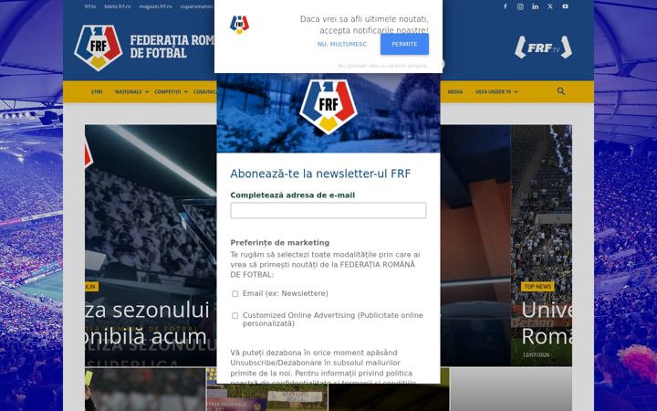 Screenshot di frf.ro