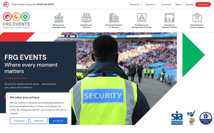 Screenshot of frgevents.com