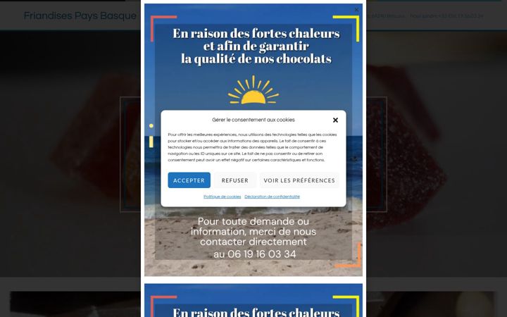 Screenshot of friandisespaysbasque.fr