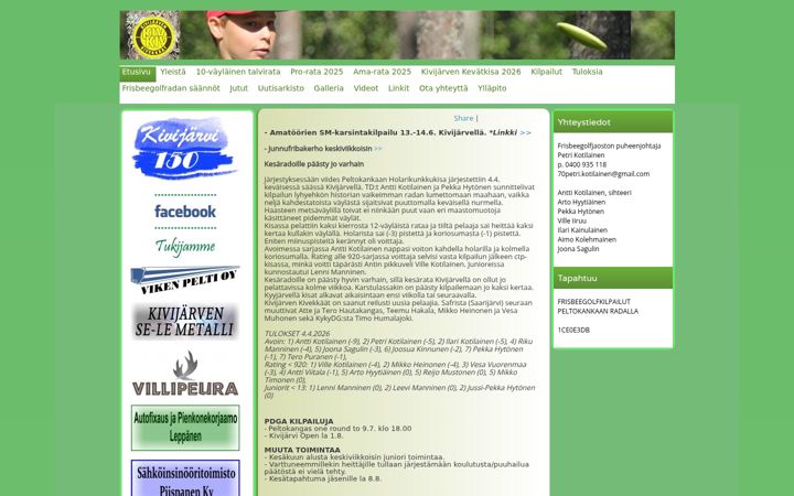 Captură de ecran a fribakivekkaat.fi