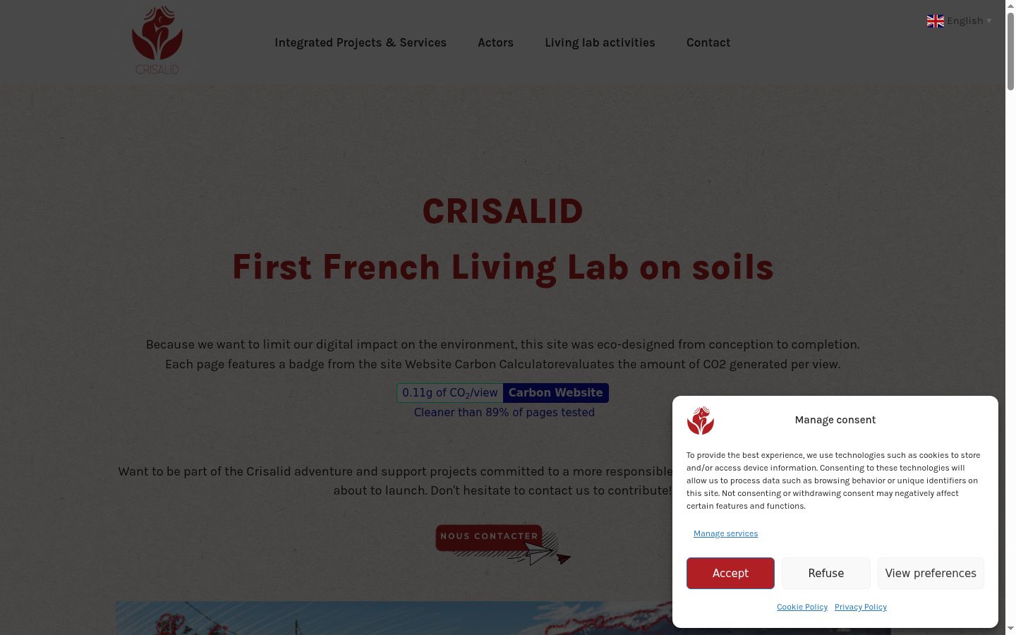Screenshot tal-banner tal-kunsens muri qabel kwalunkwe interazzjoni