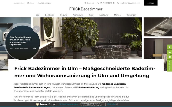 Snimka zaslona za frickbadezimmer.de