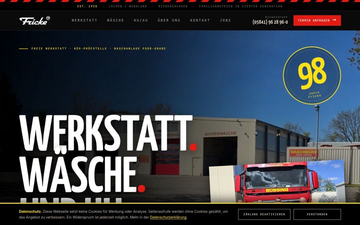 Snimka zaslona za fricke-transporte.de