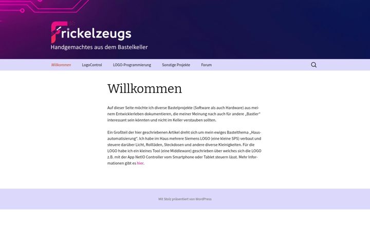 Screenshot of frickelzeugs.de