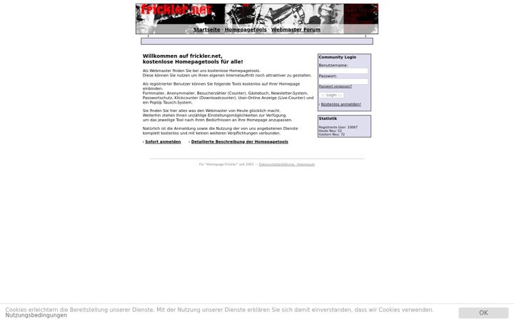 Screenshot of frickler.net
