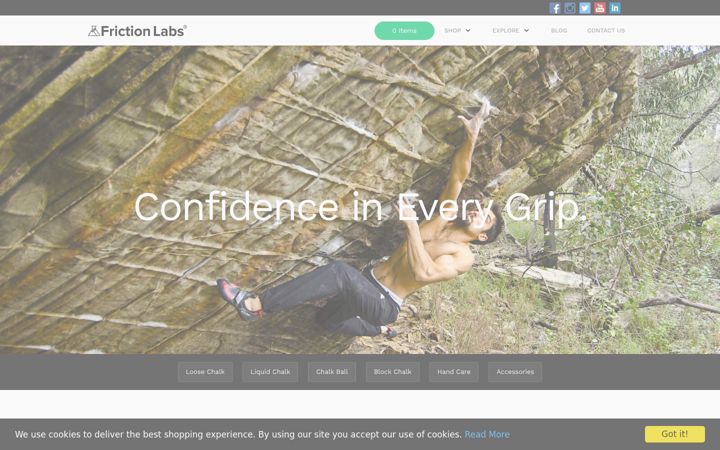 Screenshot of frictionlabs.co.uk