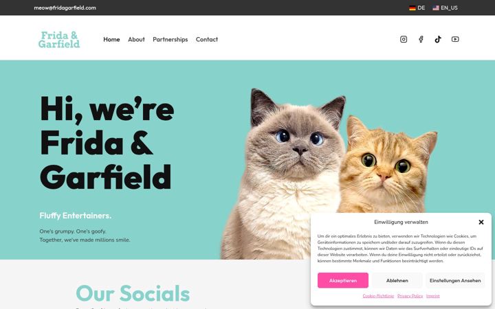 Screenshot of fridagarfield.com