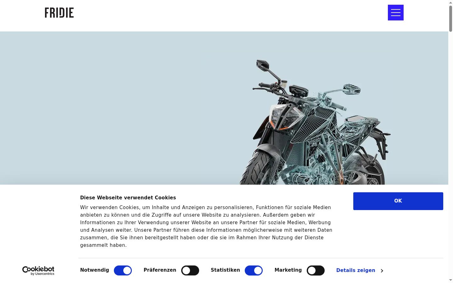 Screenshot of the consent banner shown before any interaction